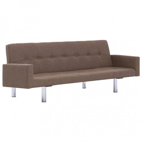 Zdjęcie produktu Rozkładana sofa Nesma  z podłokietnikami - brązowa.