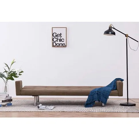 Szczegółowe zdjęcie nr 10 produktu Rozkładana sofa Nesma  z podłokietnikami - brązowa