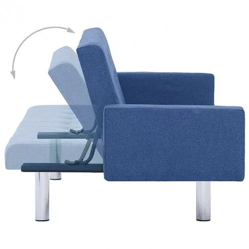 Szczegółowe zdjęcie nr 4 produktu Rozkładana sofa Enya  z podłokietnikami - niebieska