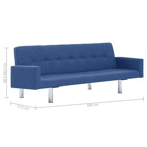 Szczegółowe zdjęcie nr 7 produktu Rozkładana sofa Enya  z podłokietnikami - niebieska