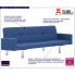 Szczegółowe zdjęcie nr 9 produktu Rozkładana sofa Nesma  z podłokietnikami - niebieska