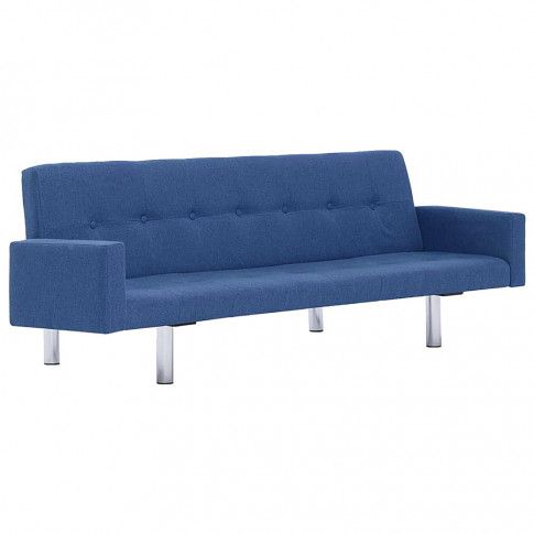 Zdjęcie produktu Rozkładana sofa Nesma  z podłokietnikami - niebieska.