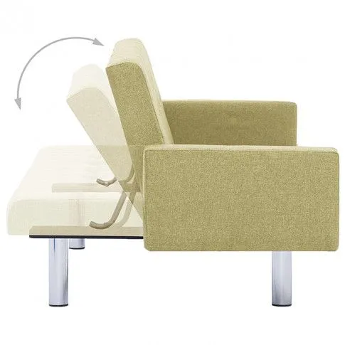 Fotografia Rozkładana sofa Enya  z podłokietnikami - zielona z kategorii Kanapy i sofy