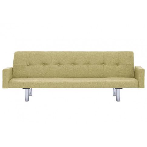 Szczegółowe zdjęcie nr 5 produktu Rozkładana sofa Nesma  z podłokietnikami - zielona