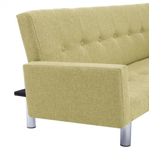 Szczegółowe zdjęcie nr 6 produktu Rozkładana sofa Nesma  z podłokietnikami - zielona