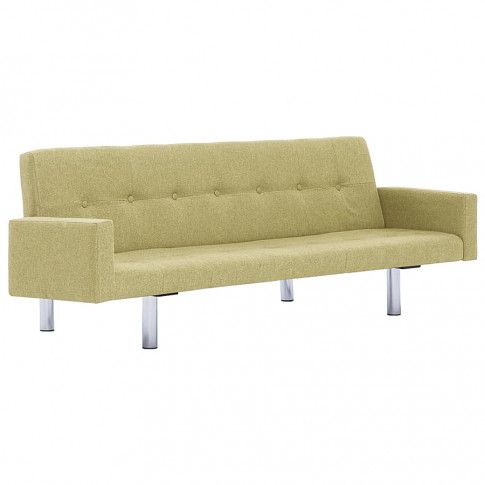 Zdjęcie produktu Rozkładana sofa Nesma  z podłokietnikami - zielona.
