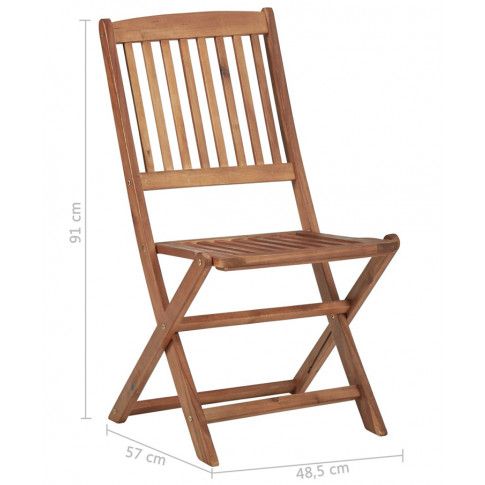 Szczegółowe zdjęcie nr 9 produktu Składane krzesła ogrodowe akacjowe Mandy - 2 szt.