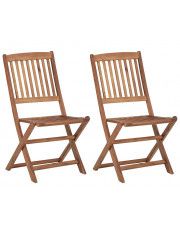 Składane krzesła ogrodowe akacjowe Mandy - 2 szt. w sklepie Edinos.pl