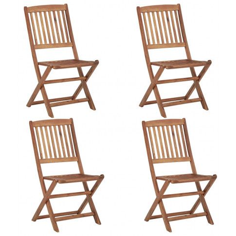 Zdjęcie produktu Drewniane krzesła ogrodowe Mandy - 4 szt..