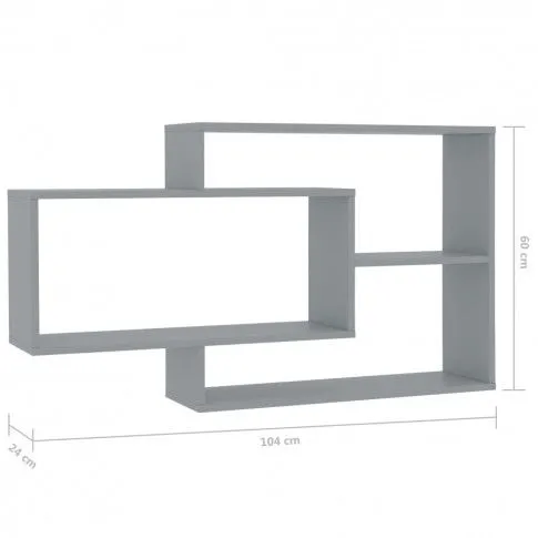 Szczegółowe zdjęcie nr 7 produktu Zestaw szarych półek ściennych - Acker