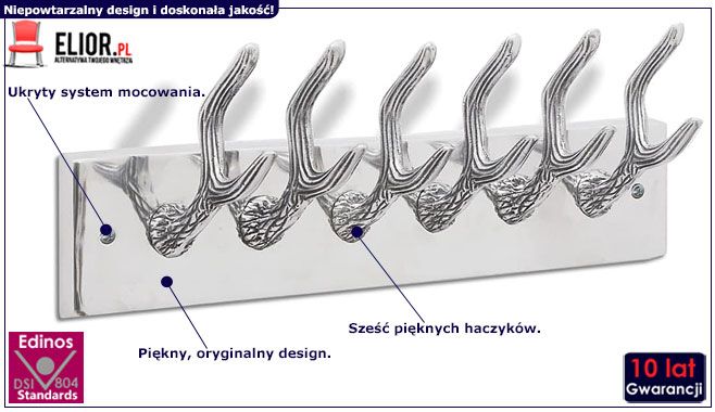 Zestaw czterech wieszaków ściennych Dolima 3S