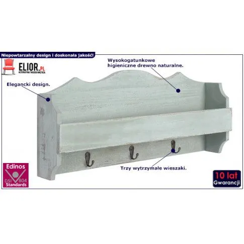 Fotografia Wieszak ścienny z półką Kortis - Zielony z kategorii Przedpokój