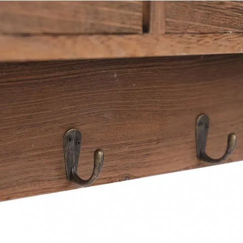 Szczegółowe zdjęcie nr 4 produktu Wieszak ścienny z szufladami Hollie - Brązowy