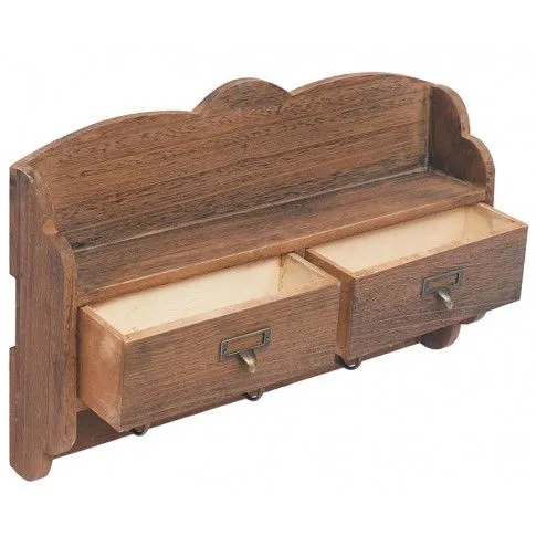 Zdjęcie wieszak ścienny z szufladami Hollie - Brązowy | Edinos.pl