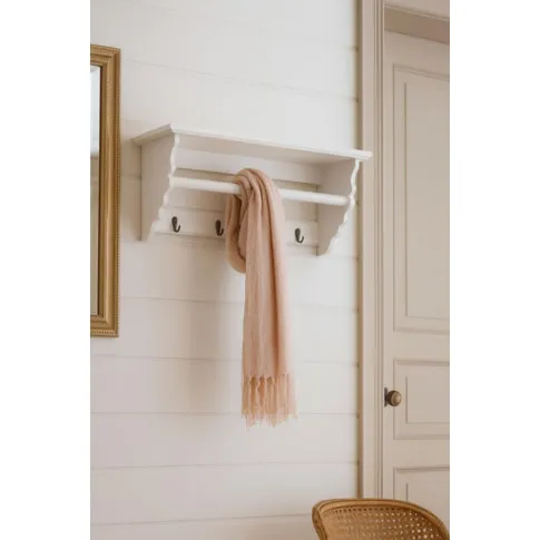 Zdjęcie biały barokowy wieszak ścienny z półką Vonis | Edinos.pl
