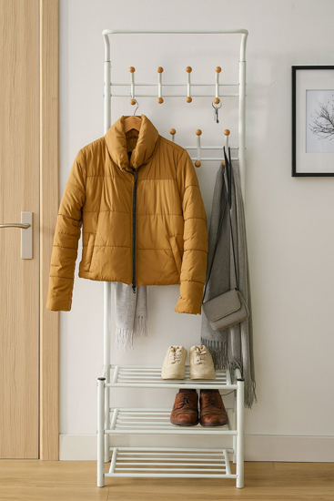 Biały wieszak do przedpokoju Vatori