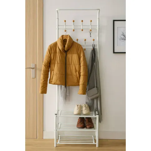 Zdjęcie wieszak na ubrania z półkami na buty Vatori | Edinos.pl