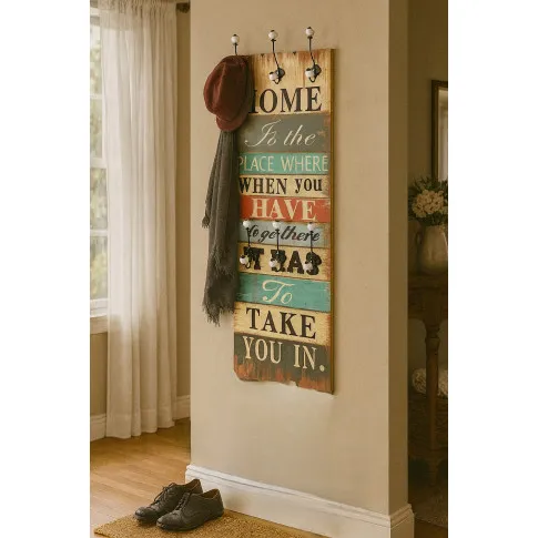 Szczegółowe zdjęcie nr 6 produktu Wieszak ścienny z napisami - Fabier 9X