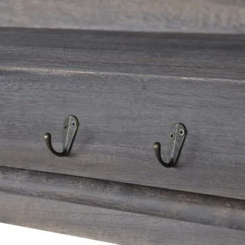 Szczegółowe zdjęcie nr 5 produktu Brązowa drewniana półka ścienna z szufladami - Anga