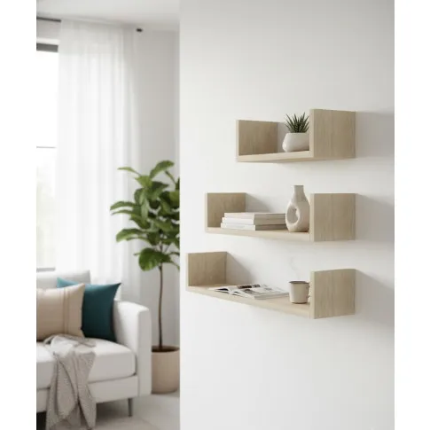 Zestaw modułowych półek ściennych dąb sonoma   Dunan 3X