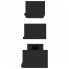 widok boczny zestawu czarnych półek ściennych z połyskiem baffic 3x