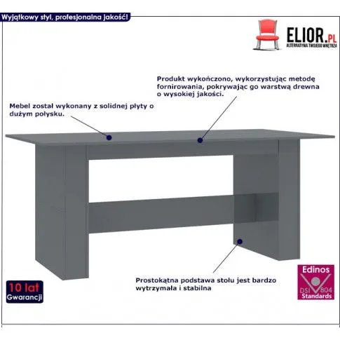 Fotografia Stół z połyskiem Wixus – ciemnoszary  z kategorii Stoły