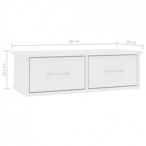 Szczegółowe zdjęcie nr 8 produktu Półka ścienna z szufladami Toss 2X - biała