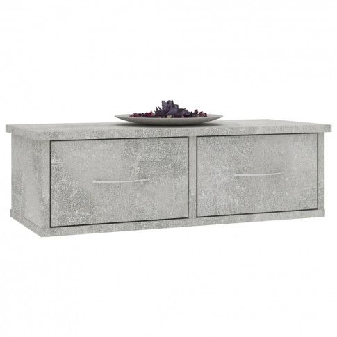 Szczegółowe zdjęcie nr 4 produktu Półka ścienna z szufladami Toss 2X - szarość betonu