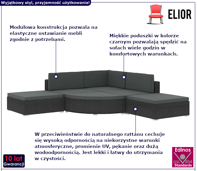 Zestaw wypoczynkowy do ogrodu Gardeno