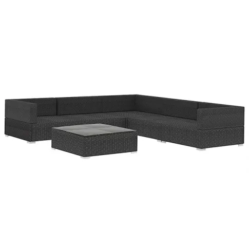 Czarno-kremowy zestaw wypoczynkowy do ogrodu Begi 6A