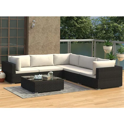 Czarno-kremowy zestaw wypoczynkowy do ogrodu Begi 6A