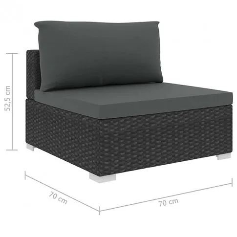 Czarny zestaw wypoczynkowy do ogrodu Begi 9B