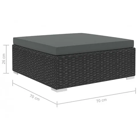 Czarny zestaw wypoczynkowy do ogrodu Begi 9B