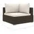 Wymiary narożnej sofy z zestawu brązowych mebli ogrodowych z jasnymi poduszkami Begi 5A