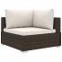 Narożna sofa z zestawu brązowych mebli ogrodowych z jasnymi poduszkami Begi 5A