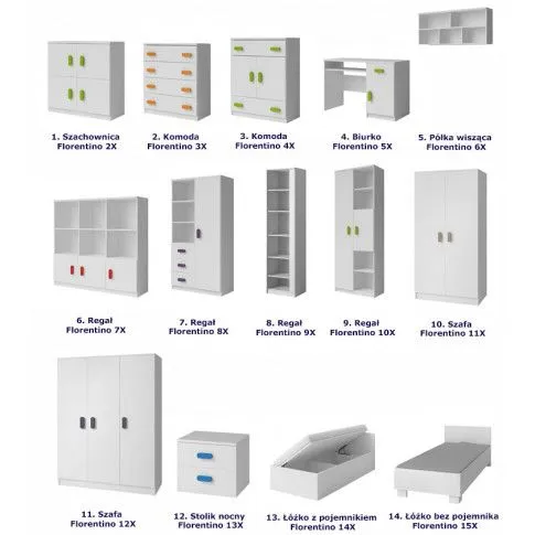 Szczegółowe zdjęcie nr 6 produktu Biała komoda Taylor 2X - 9 kolorów uchwytów