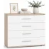 Minimalistyczna komoda Kaloe C4 - biała + dąb sonoma