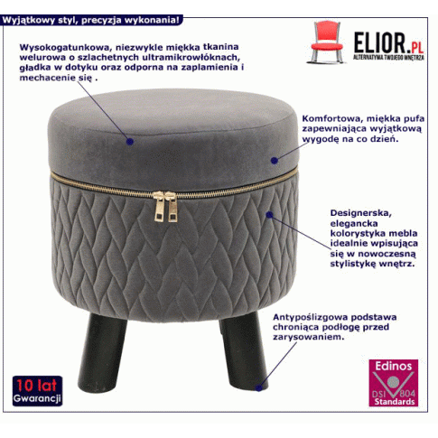 Fotografia Okrągły taboret Lami - szary z kategorii Siedziska do przedpokoju