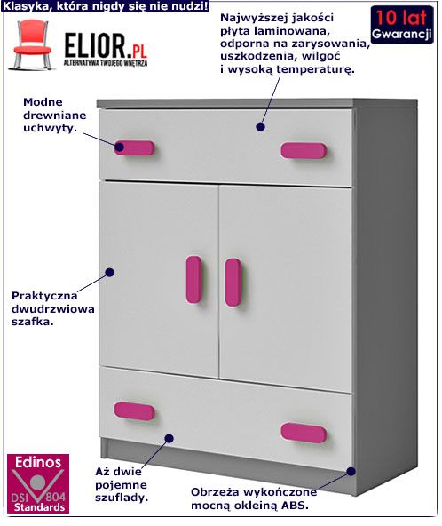 Szara komoda Taylor 4X.