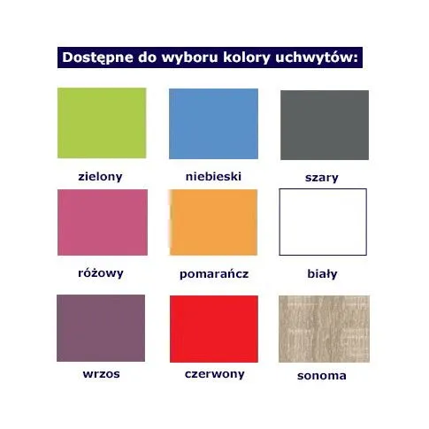 Szczegółowe zdjęcie nr 4 produktu Nowoczesna komoda z kolorowymi uchwytami Taylor 4X - biała