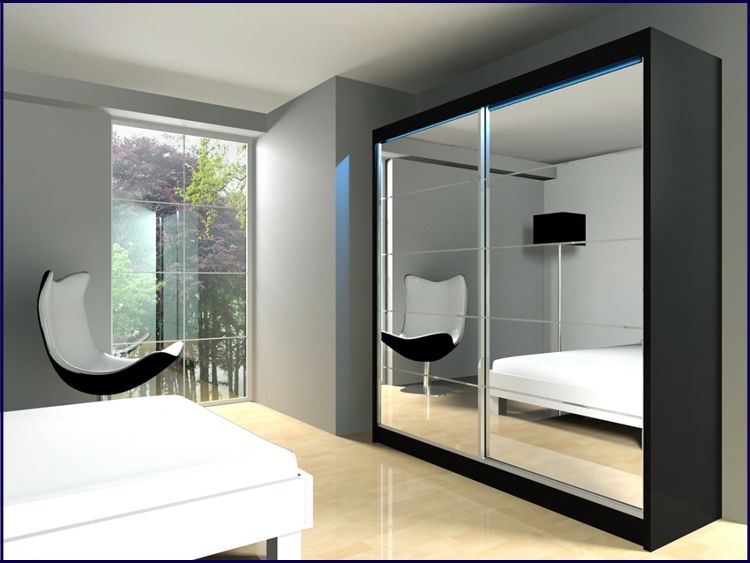 Szafa przesuwna Canat 4X czarna 200 cm