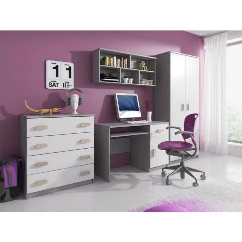 Szczegółowe zdjęcie nr 10 produktu Nowoczesne biurko z kolorowymi uchwytami Taylor 5X - białe