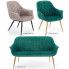Szczegółowe zdjęcie nr 5 produktu Dwuosobowa sofa w stylu glamour Karins 4X - zielona