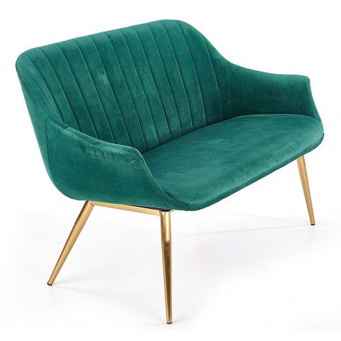 Zdjęcie produktu Dwuosobowa sofa w stylu glamour Karins 4X - zielona.
