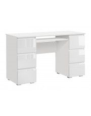Lakierowane białe biurko komputerowe - Aglo 2X w sklepie Edinos.pl