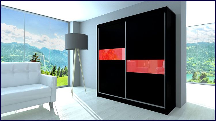 Szafa przesuwna z lacobel i led Berry 5X