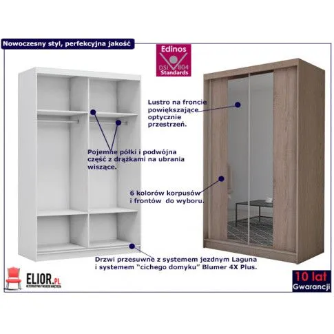 Fotografia Szafa przesuwna Unao 2X - biała z kategorii Szafy