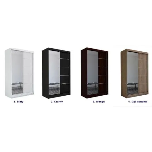 Szczegółowe zdjęcie nr 5 produktu Szafa przesuwna Ovos 2X - czarna