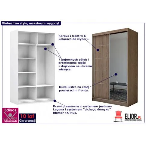 Fotografia Szafa przesuwna Ovos 2X - dąb sonoma z kategorii Szafy