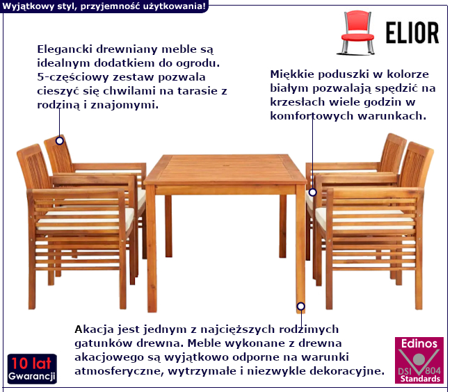 Zestaw jadalniany do ogrodu Soletta